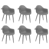 Dining Chairs 6 pcs Grey PP