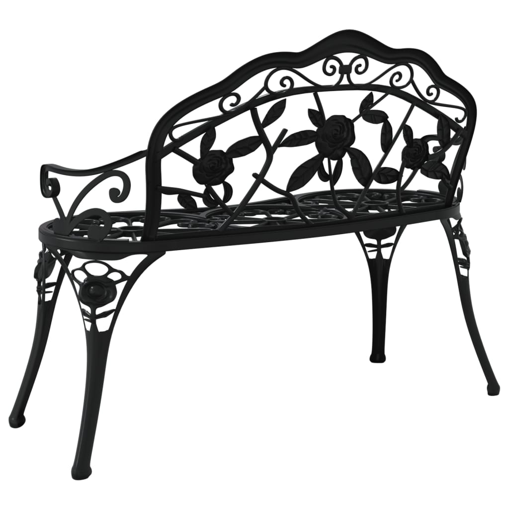 Garden Bench 100 cm Cast Aluminium Black