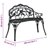 Garden Bench 100 cm Cast Aluminium Black