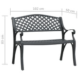 Garden Bench 102 cm Cast Aluminium Black