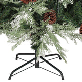 Christmas Tree with Pine Cones Green and White 120 cm PVC&PE