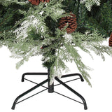 Christmas Tree with Pine Cones Green and White 150 cm PVC&PE