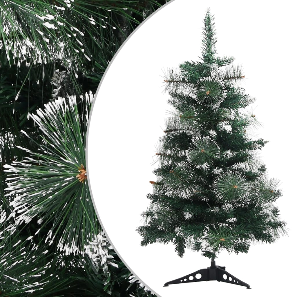 Artificial Christmas Tree with Stand Green and White 60 cm PVC