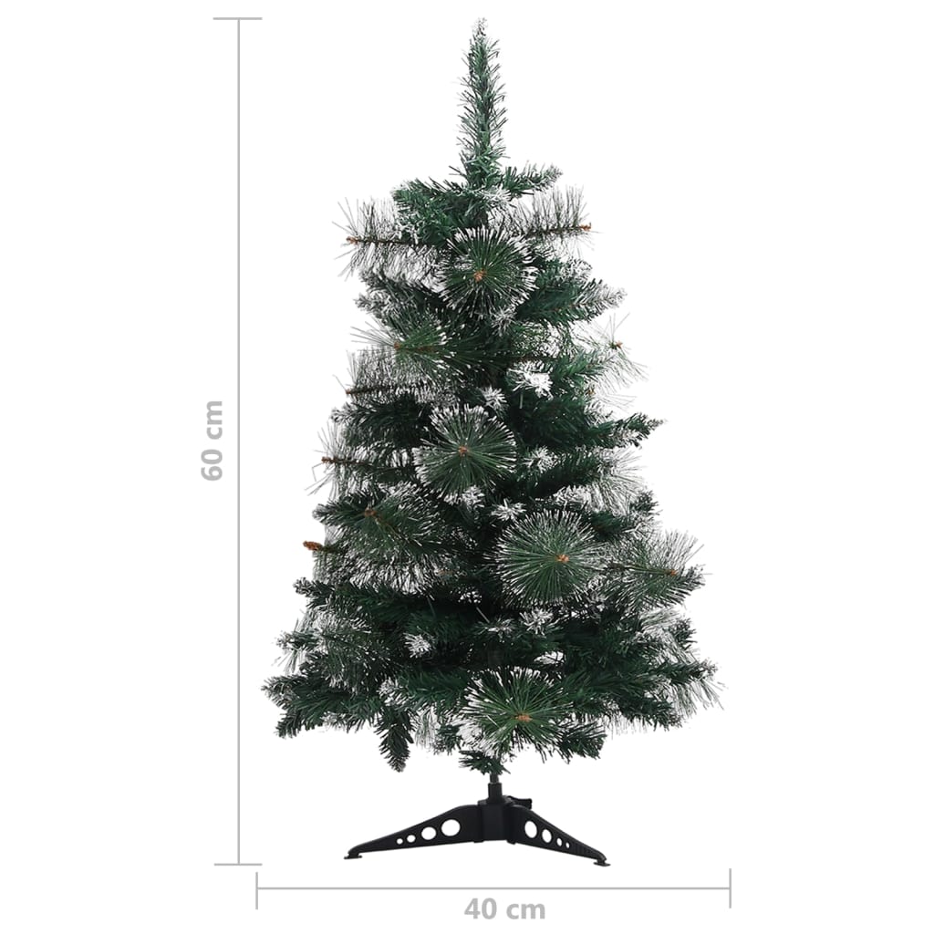 Artificial Christmas Tree with Stand Green and White 60 cm PVC