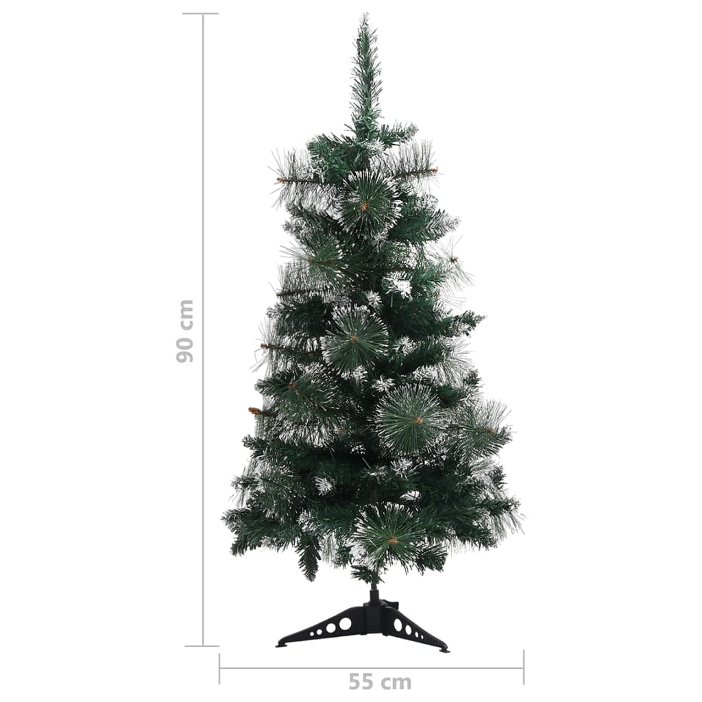 Artificial Christmas Tree with Stand Green and White 90 cm PVC