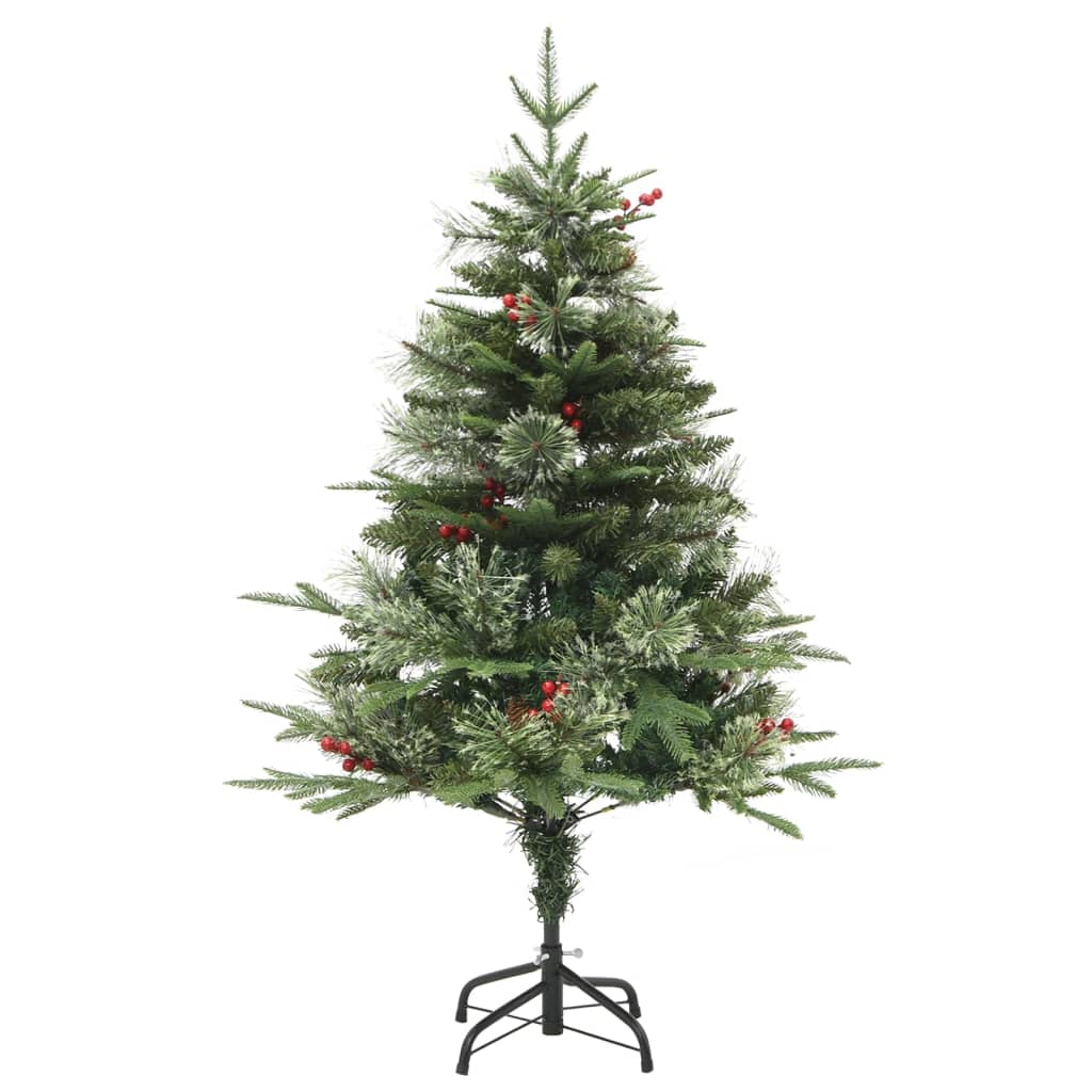 Pre-lit Christmas Tree with Pine Cones Green 120 cm PVC&PE