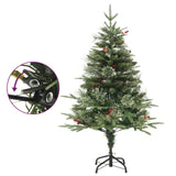 Pre-lit Christmas Tree with Pine Cones Green 150 cm PVC&PE