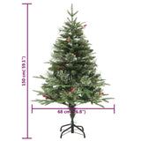 Pre-lit Christmas Tree with Pine Cones Green 150 cm PVC&PE