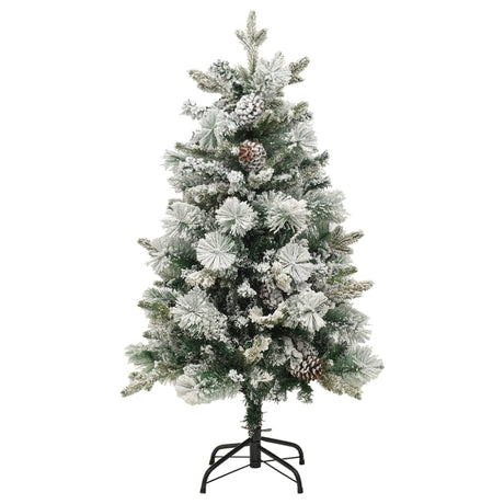 Pre-lit Christmas Tree with Flocked Snow&Cones 150 cm PVC&PE