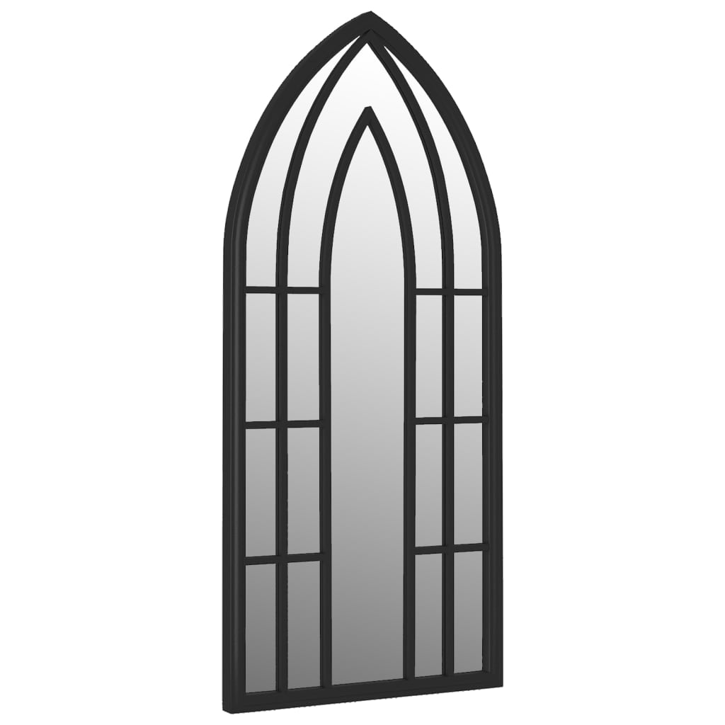 Garden Mirror Black 100x45 cm Iron for Outdoor Use