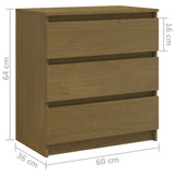 Bedside Cabinets 2 pcs Honey Brown 60x36x64 cm Solid Pinewood