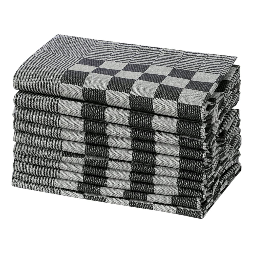 Kitchen Towels 10 pcs Black and White 50x70 cm Cotton