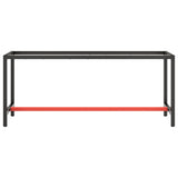 Work Bench Frame Matte Black and Matte Red 190x50x79 cm Metal