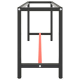 Work Bench Frame Matte Black and Matte Red 190x50x79 cm Metal