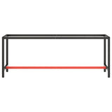 Work Bench Frame Matte Black and Matte Red 210x50x79 cm Metal