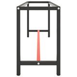 Work Bench Frame Matte Black and Matte Red 210x50x79 cm Metal