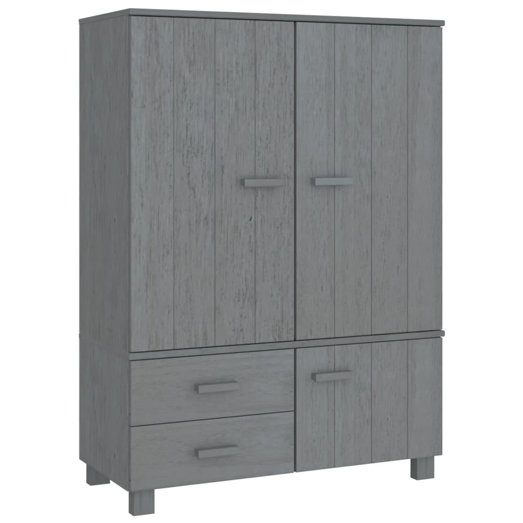 Wardrobe HAMAR Dark Grey 99x45x137 cm Solid Wood Pine