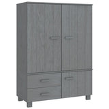 Wardrobe HAMAR Dark Grey 99x45x137 cm Solid Wood Pine