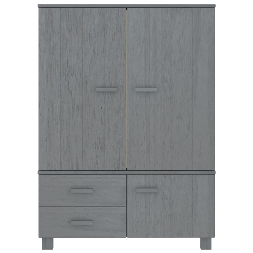 Wardrobe HAMAR Dark Grey 99x45x137 cm Solid Wood Pine