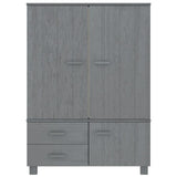 Wardrobe HAMAR Dark Grey 99x45x137 cm Solid Wood Pine