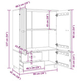 Wardrobe HAMAR Dark Grey 99x45x137 cm Solid Wood Pine