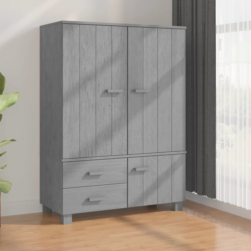 Wardrobe HAMAR Dark Grey 99x45x137 cm Solid Wood Pine