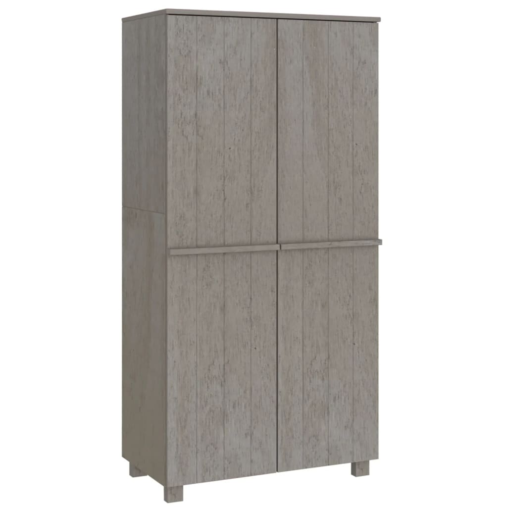 Wardrobe HAMAR Light Grey 89x50x180 cm Solid Wood Pine