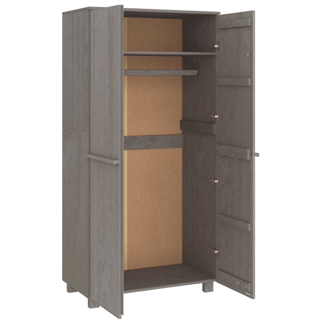 Wardrobe HAMAR Light Grey 89x50x180 cm Solid Wood Pine