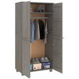 Wardrobe HAMAR Light Grey 89x50x180 cm Solid Wood Pine