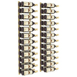 Wall Mounted Wine Rack for 24 Bottles 2 pcs Gold Iron