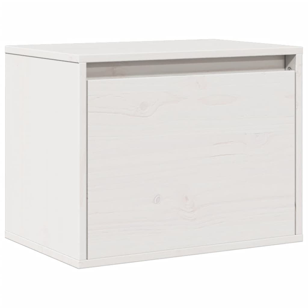 Wall Cabinet White 45x30x35 cm Solid Pinewood