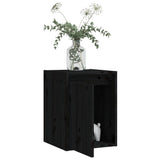 Wall Cabinets 2 pcs Black 30x30x40 cm Solid Wood Pine