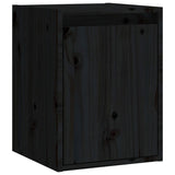 Wall Cabinets 2 pcs Black 30x30x40 cm Solid Wood Pine