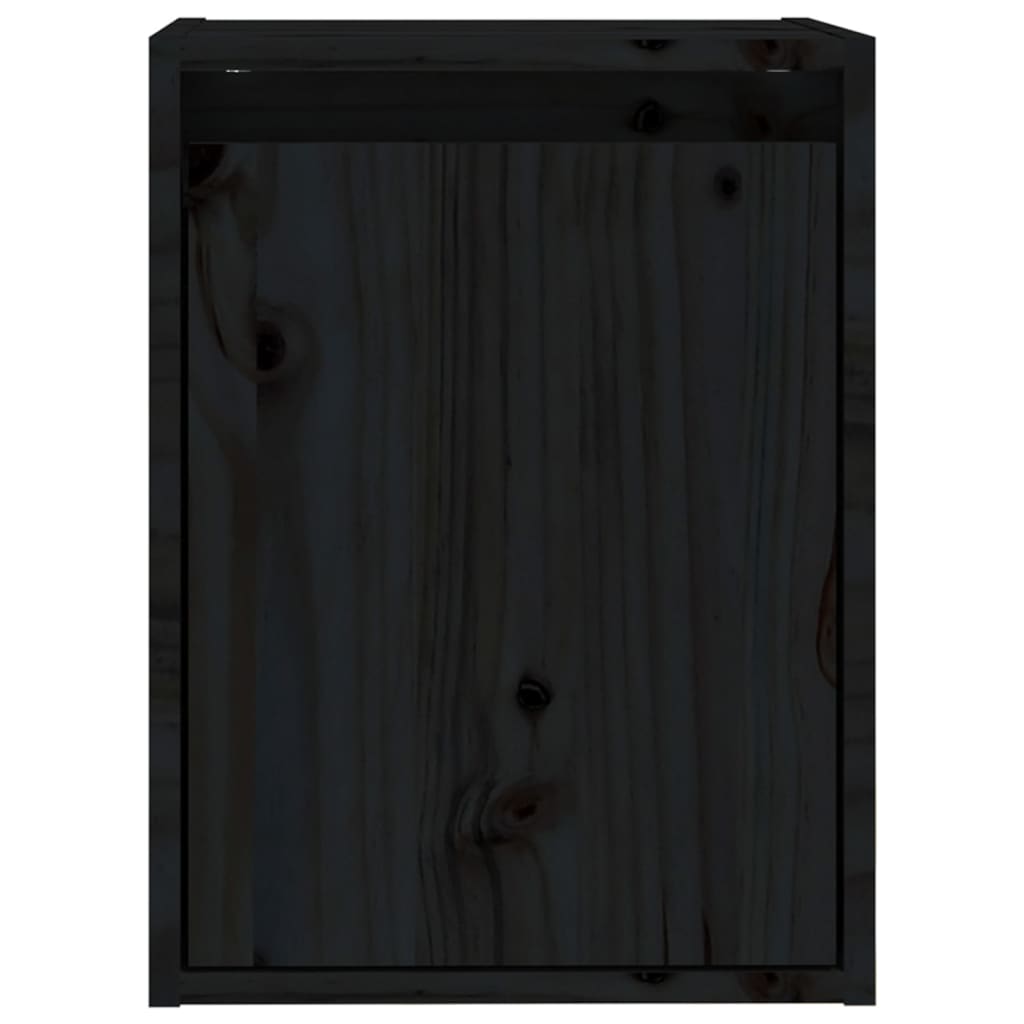 Wall Cabinets 2 pcs Black 30x30x40 cm Solid Wood Pine