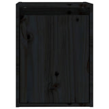 Wall Cabinets 2 pcs Black 30x30x40 cm Solid Wood Pine