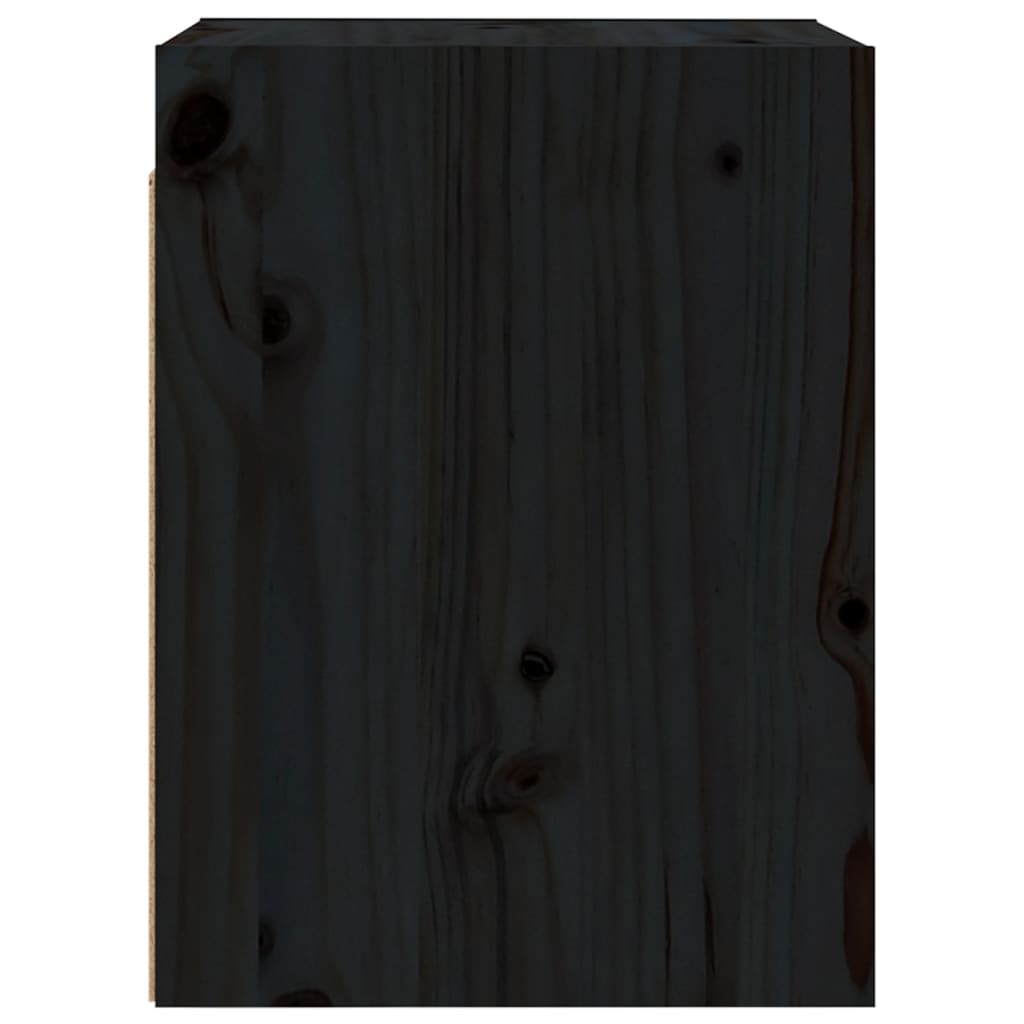 Wall Cabinets 2 pcs Black 30x30x40 cm Solid Wood Pine