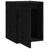 Wall Cabinets 2 pcs Black 30x30x40 cm Solid Wood Pine