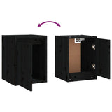 Wall Cabinets 2 pcs Black 30x30x40 cm Solid Wood Pine