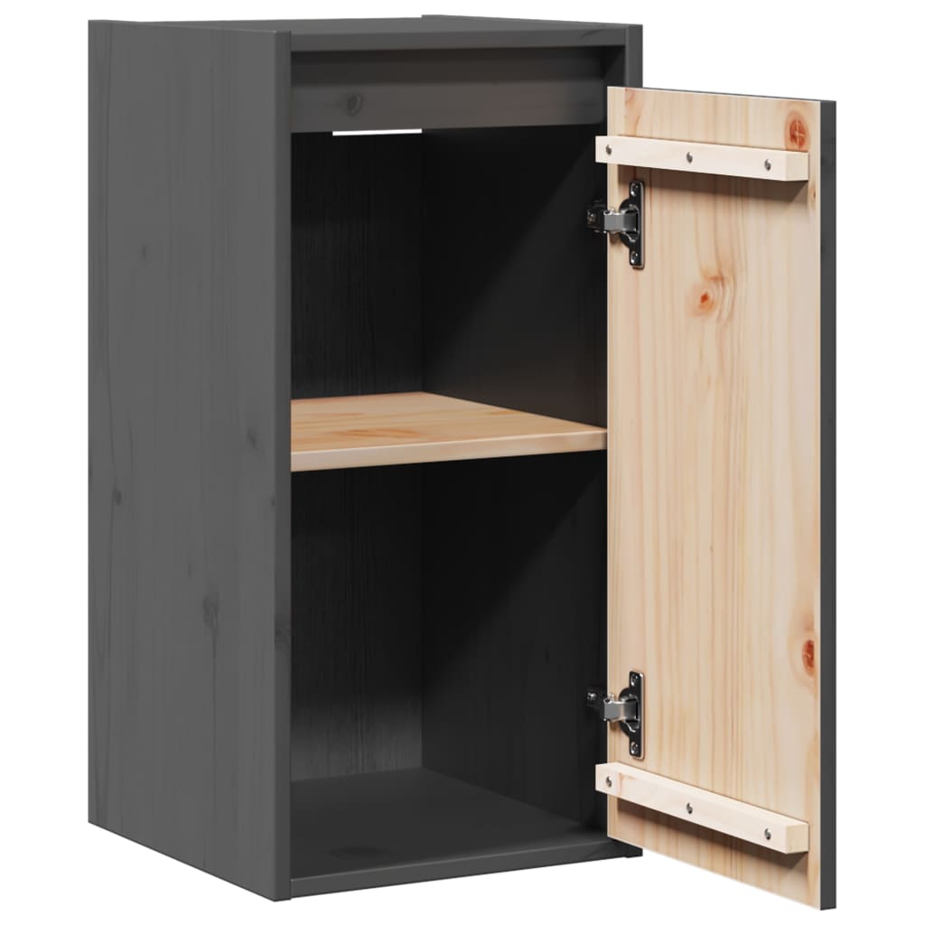 Wall Cabinets 2 pcs Grey 30x30x60 cm Solid Wood Pine