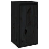 Wall Cabinets 2 pcs Black 30x30x60 cm Solid Wood Pine