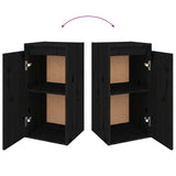 Wall Cabinets 2 pcs Black 30x30x60 cm Solid Wood Pine