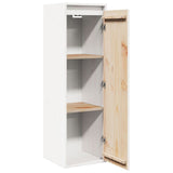 Wall Cabinet White 30x30x100 cm Solid Pinewood