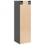 Wall Cabinets 2 pcs Grey 30x30x100 cm Solid Pinewood