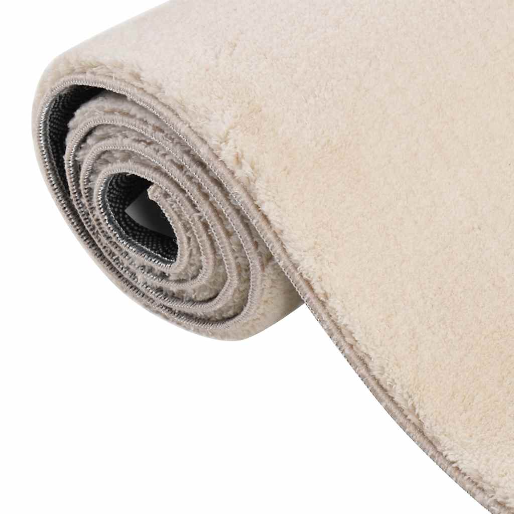 Washable Rug Soft Shaggy 160x230 cm Anti Slip Beige