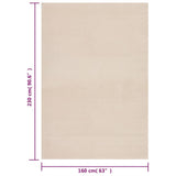 Washable Rug Soft Shaggy 160x230 cm Anti Slip Beige