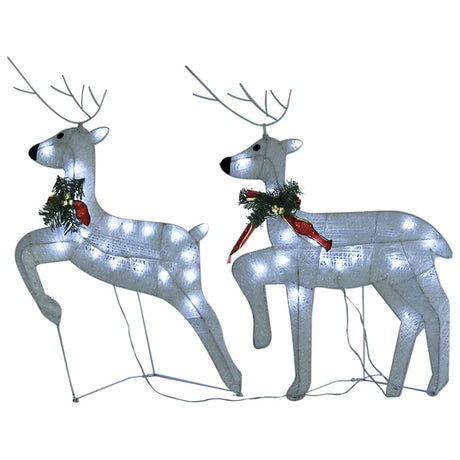 Christmas Reindeers 2 pcs White 40 LEDs