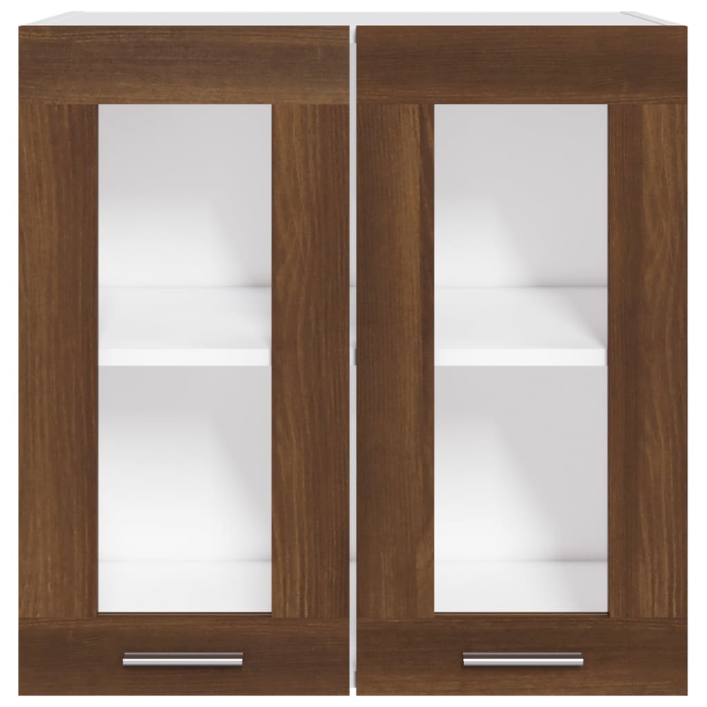 Hanging Glass Cabinet Lyon Brown Oak 60x31x60 cm Engineered Wood