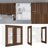 Hanging Glass Cabinet Lyon Brown Oak 60x31x60 cm Engineered Wood