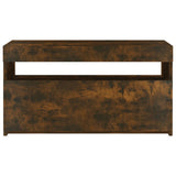 TV Cabinet with LED Lights Smoked Oak 75x35x40 cm