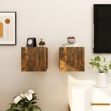 Wall Mounted TV Cabinet 2 pcs Smoked Oak 30.5x30x30 cm